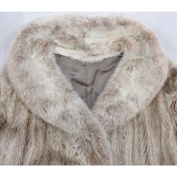 Unique Long Blush Real Mink Fur Coat w/Rope Ties! - Used Small - Picture 7 of 8